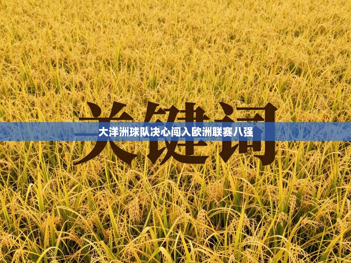 大洋洲球队决心闯入欧洲联赛八强  第1张